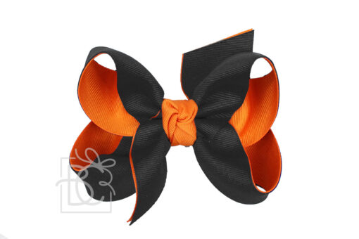 5.5" Huge Criss-Crossed School Bow (Orange/ Black) | Beyond Creation