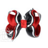 4.5" Layered Striped School Bow on Clip (Red/Black) | Beyond Creation
