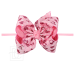 THIN PANTYHOSE HEADBAND W/ VALENTINE'S DAY GLITTER MINI HEART HAIR BOW