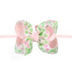 1/4" THIN NYLON HEADBAND W/ LIGHT PINK CLOVER HAIR BOW