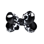 LAYERED COW HAIR BOW ON ALLIGATOR CLIP (3.5" MEDIUM)