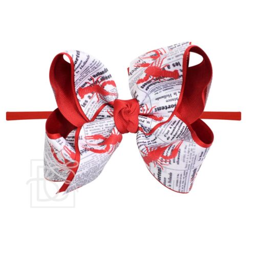 1/4 Pantyhose Headband w/ Layered Newspaper & Crawfish Hair Bow | Beyond Creation