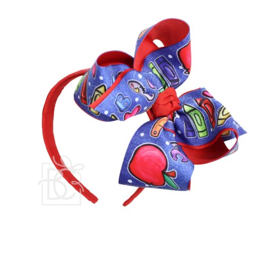 3.4" Hard Headband W/ 5.5" Huge School Layered Hair Bow | Beyond Creation