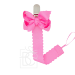 Hot Pink Scalloped Pacifier Clip