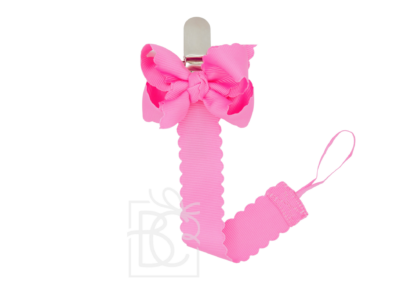 Hot Pink Scalloped Pacifier Clip | Beyond Creation