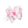 Embroidered Pencils Crochet Edge Hair Bow on Alligator Clip | Beyond Creation