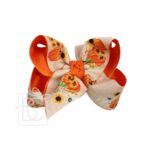 Layered Pumpkin & Sunflower Bow on Alligator Clip