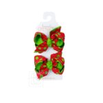 3.5" Medium Cut Dot Ribbon/ Layered Hair Bow (2 Packs)