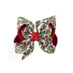 Grinch Print Hair Bow on Alligator Clip