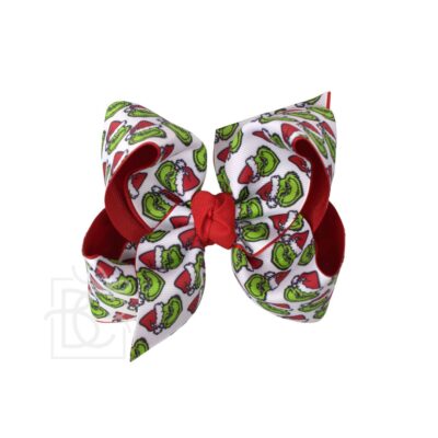 Layered Christmas Tree Print Hair Bow | Beyond Creation