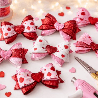 How to Make Valentine Hair Bows with Glitter Ribbon: Complete DIY Guide