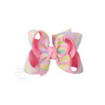 Stripe Pastel Hair Bow on Alligator Clip