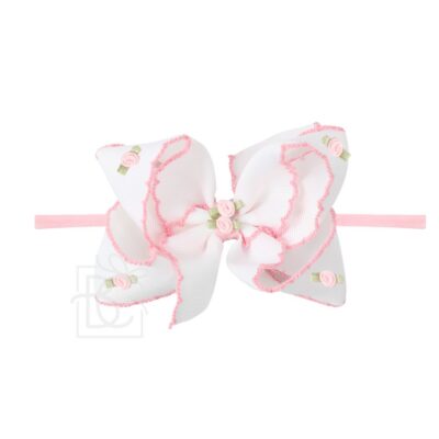 Thin Pantyhose Headband w/ Flower Embellished Hair Bows | Beyond Creation