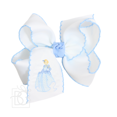 Embroidered Princess Crochet Edge Hair Bow (OUT OF STOCK) | Beyond Creation