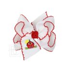 Embroidered Barn Crochet Edge Hair Bow