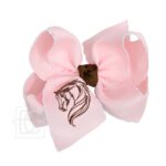 Embroidered Horse Crochet Edge Hair Bow