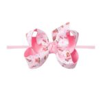 1/4" Pantyhose Headband w/ 4.5" Lg. Cowboy Hat and Boots Print Hair Bow