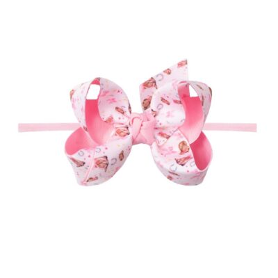 1/4" Pantyhose Headband w/ 4.5" Lg. Cowboy Hat and Boots Print Hair Bow | Beyond Creation